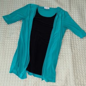 Green short sleeve cardigan